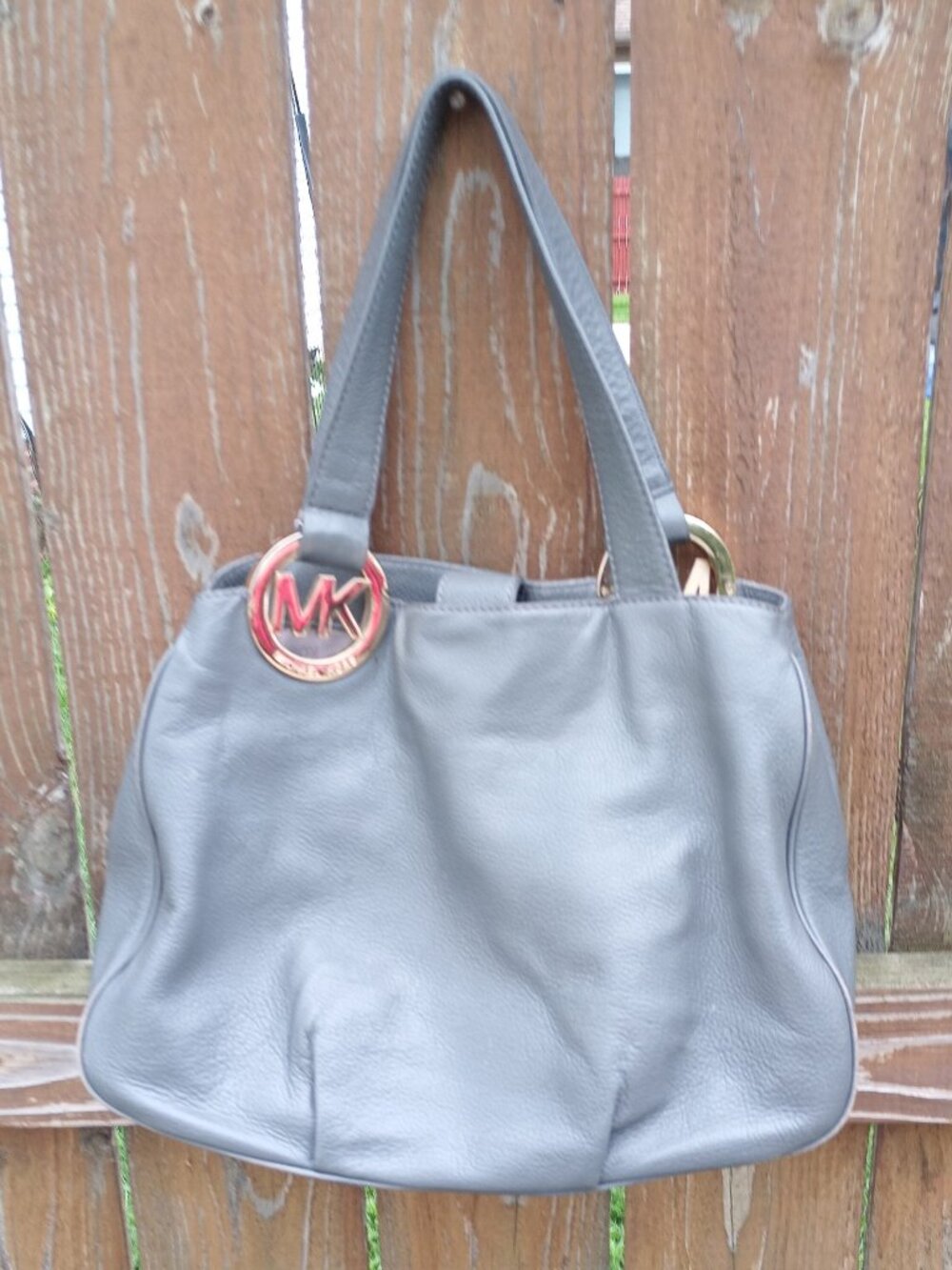 Michael Kors Gray Pebble Leather Handbag